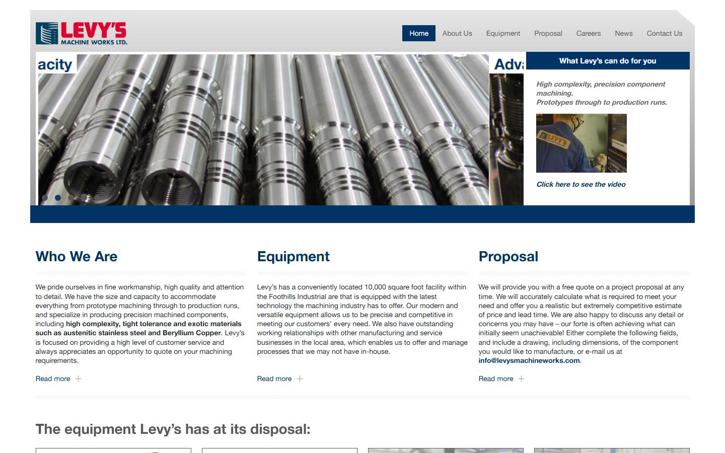 Levy's Machine Works Ltd. homepage, CNC machining in Calgary, AB
