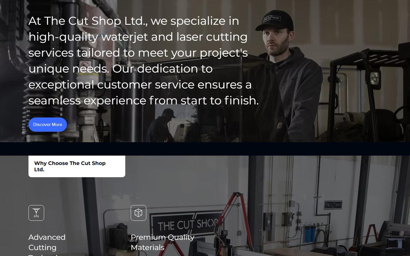 The Cut Shop homepage, CNC machining in Calgary, AB