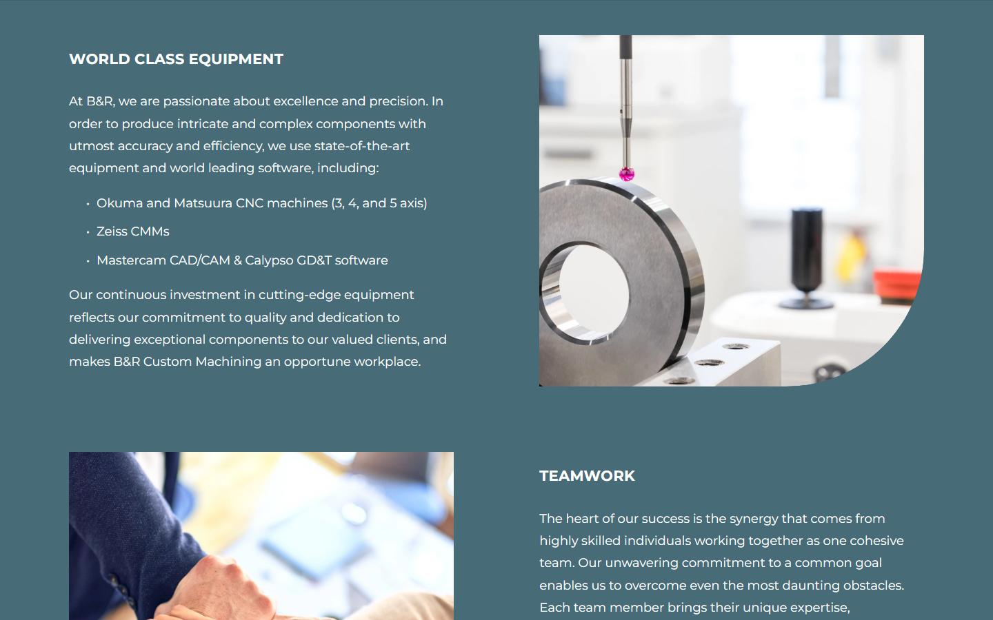 B&R Custom Machining homepage, CNC machining in Cambridge, ON