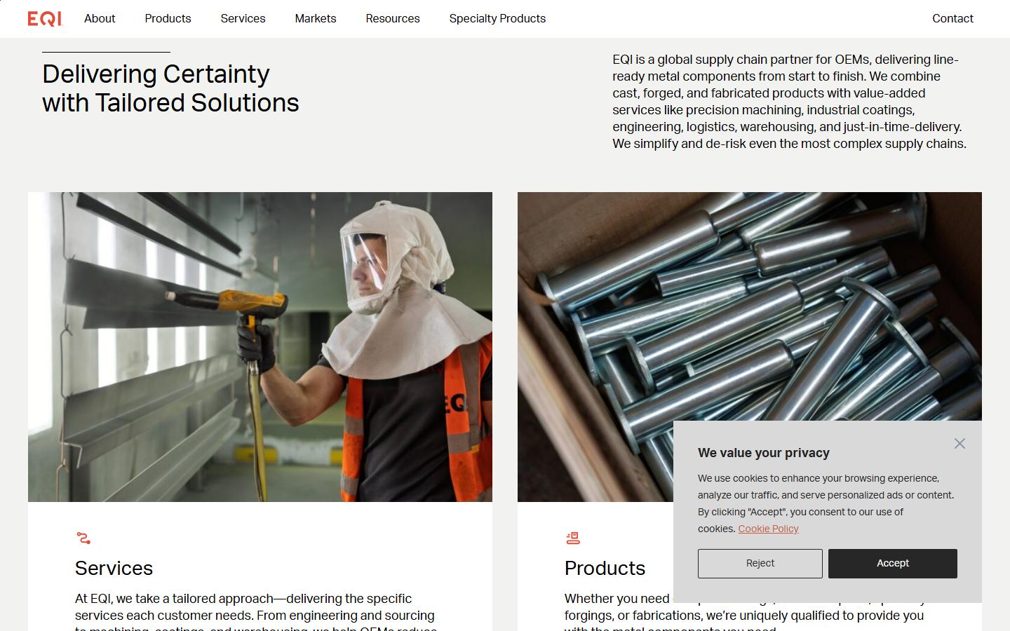 EQI Cambridge homepage, CNC machining in Cambridge, ON
