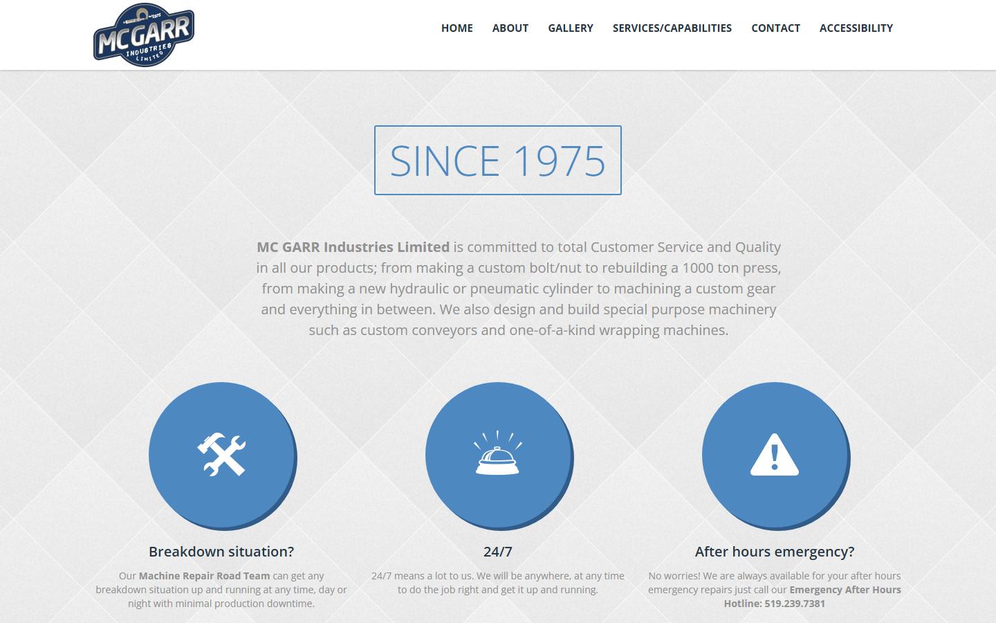 MC GARR Industries Limited homepage, CNC machining in Cambridge, ON