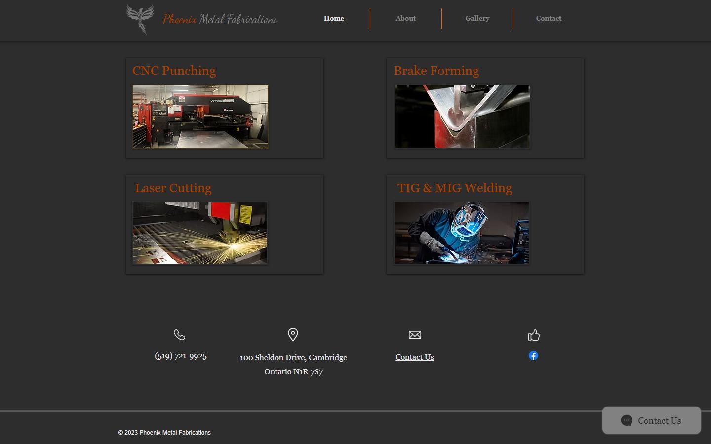 Phoenix Metal Fabrication homepage, CNC machining in Cambridge, ON