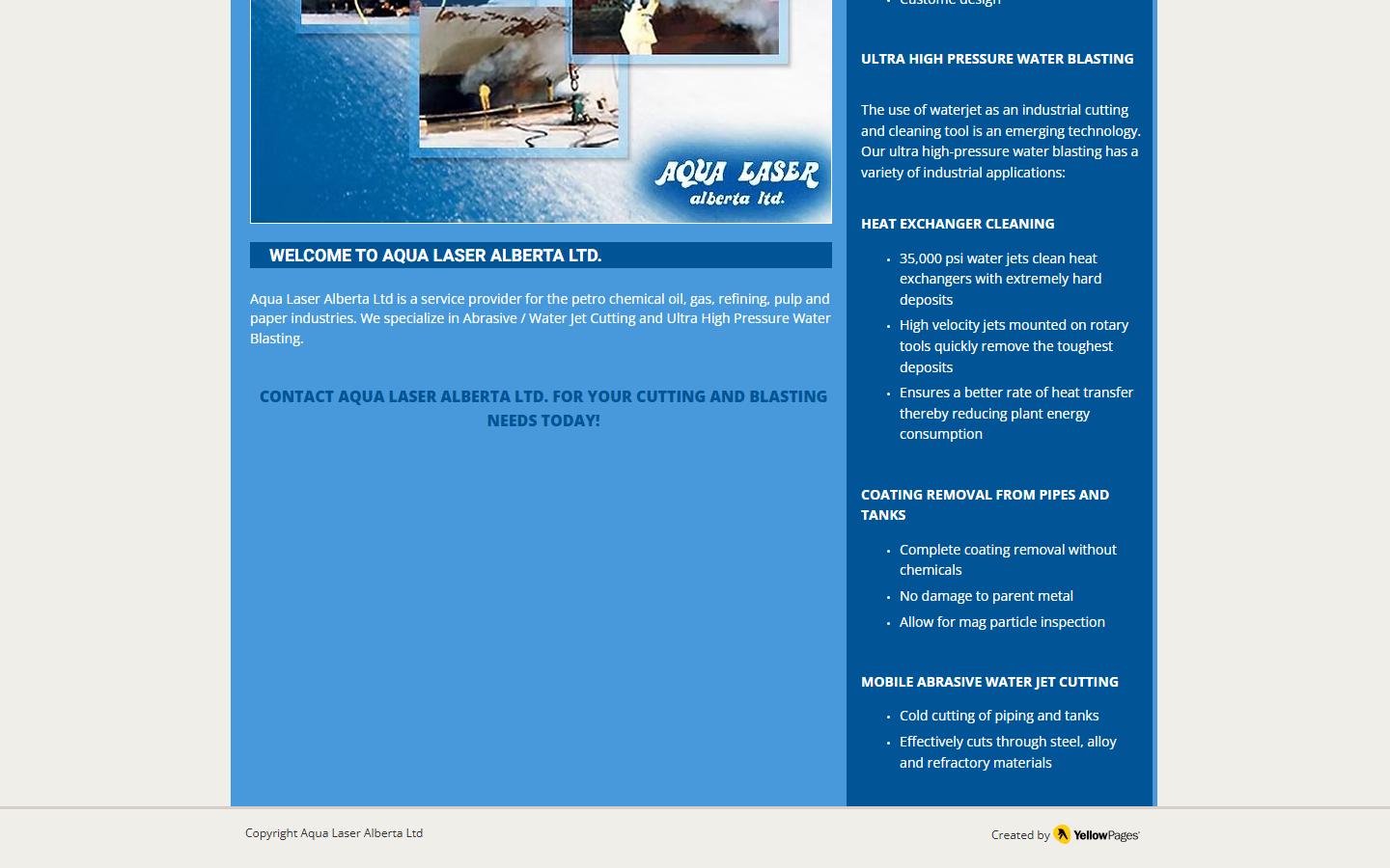 Aqua Laser Alberta Ltd. homepage, CNC machining in Edmonton, AB