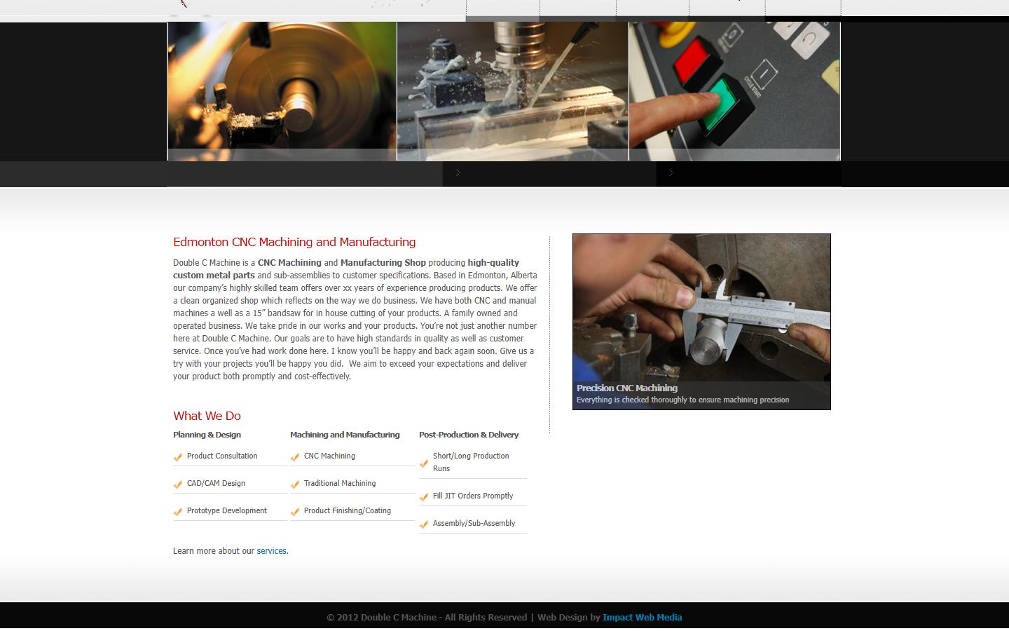 Double C Machine Ltd. homepage, CNC machining in Edmonton, AB
