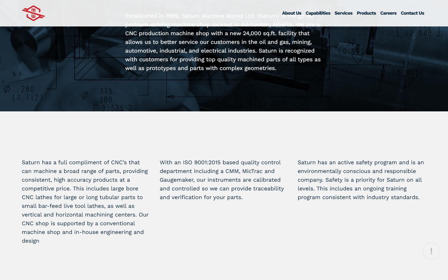Saturn Machine Works Ltd. homepage, CNC machining in Edmonton, AB