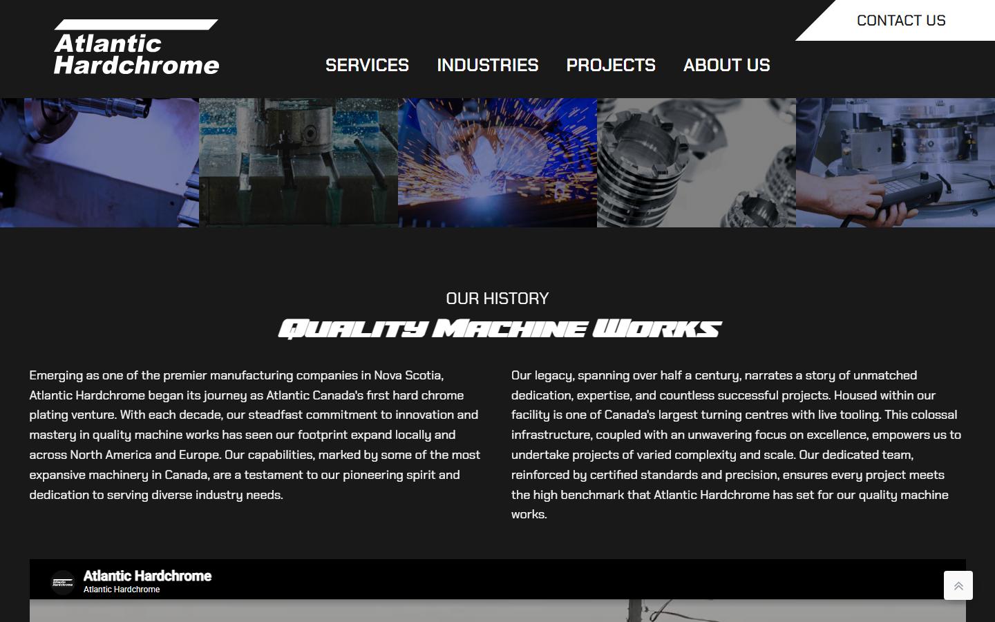 Atlantic Hardchrome Limited homepage, CNC machining in Dartmouth, NS