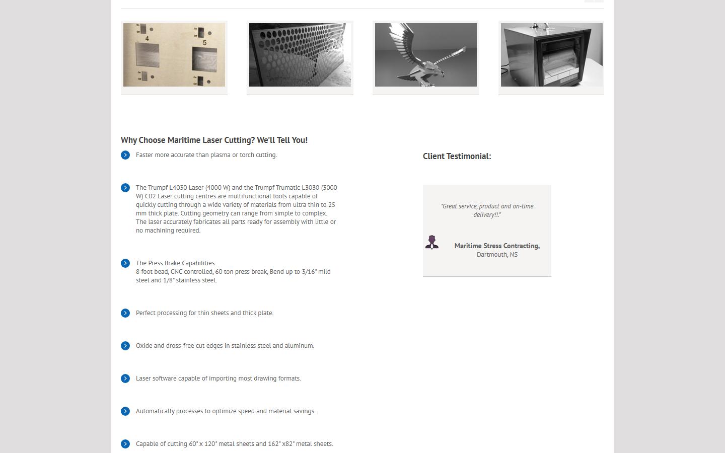 Maritime Laser Cutting Ltd. homepage, CNC machining in Elmsdale, NS