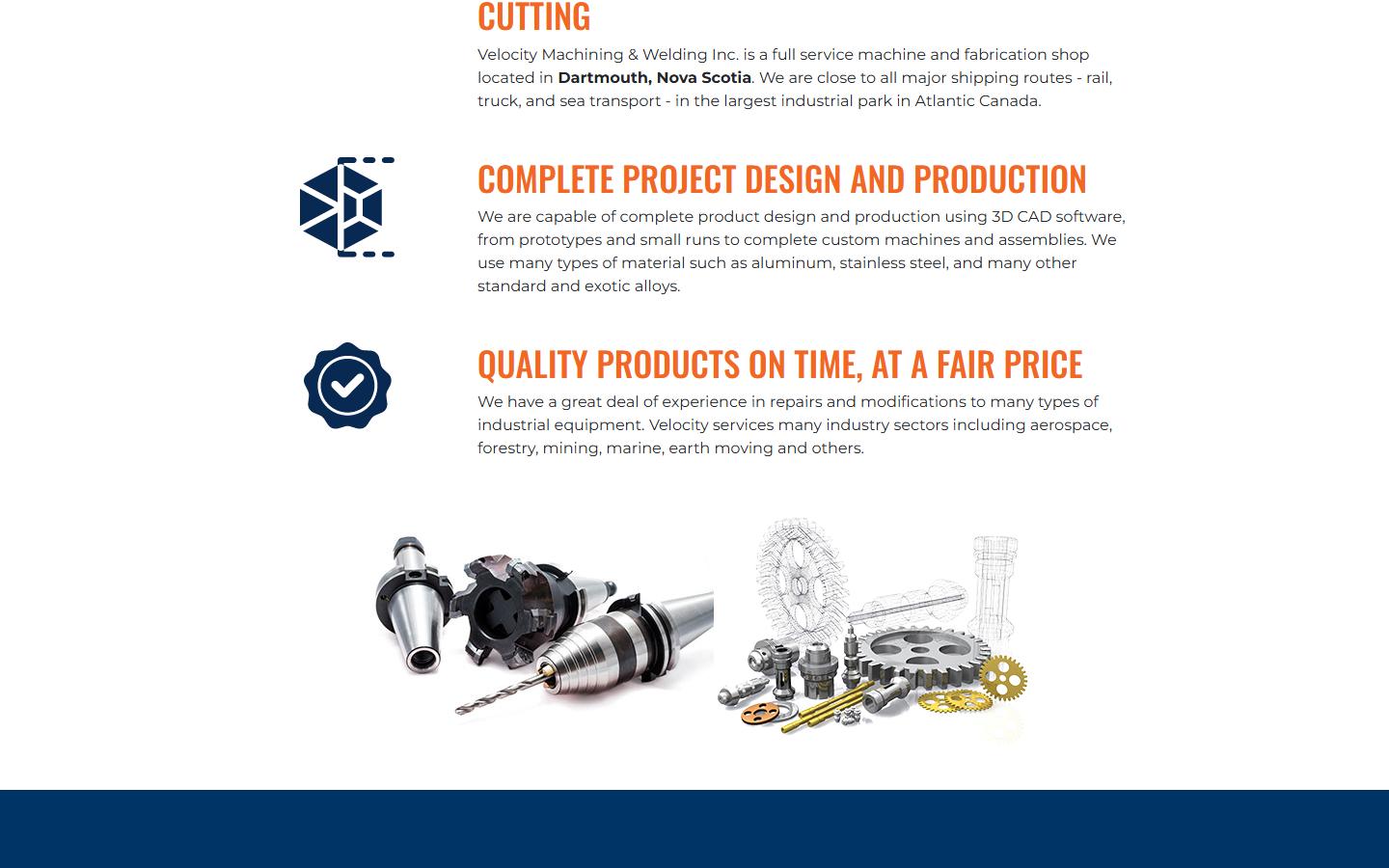 Velocity Machining & Welding Inc. homepage, CNC machining in Dartmouth, NS