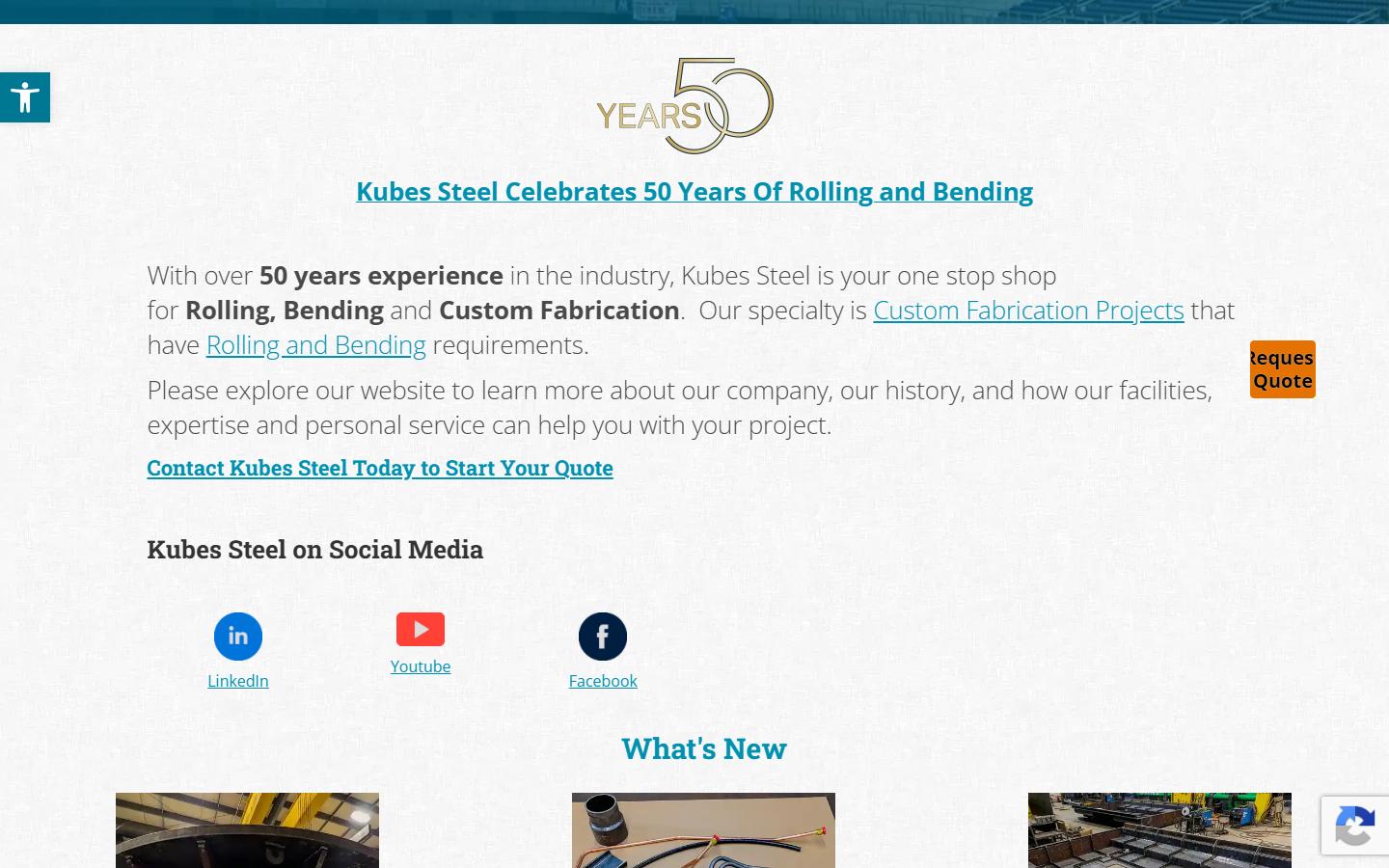 Kubes Steel homepage, CNC machining in Stoney Creek, ON