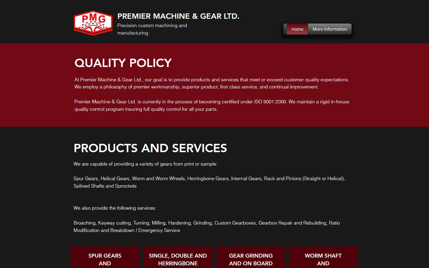 Premier Machine & Gear Ltd. homepage, CNC machining in Kitchener, ON
