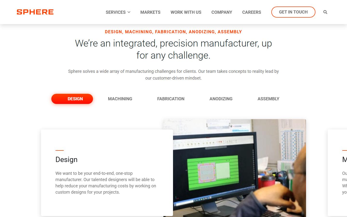 Sphere Manufacturing Group homepage, CNC machining in Kitchener, ON