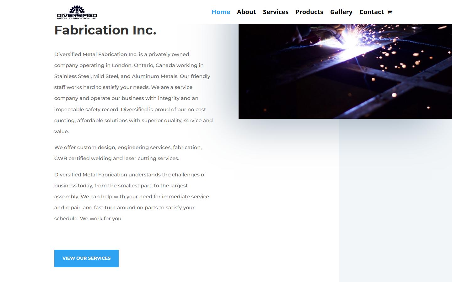 Diversified Metal Fabrication Inc. homepage, CNC machining in London, ON