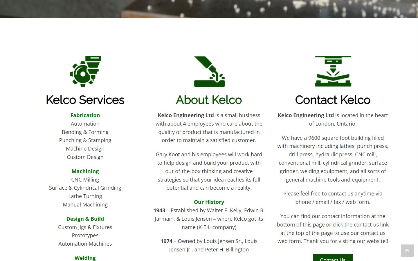 Kelco Engineering Ltd homepage, CNC machining in London, ON