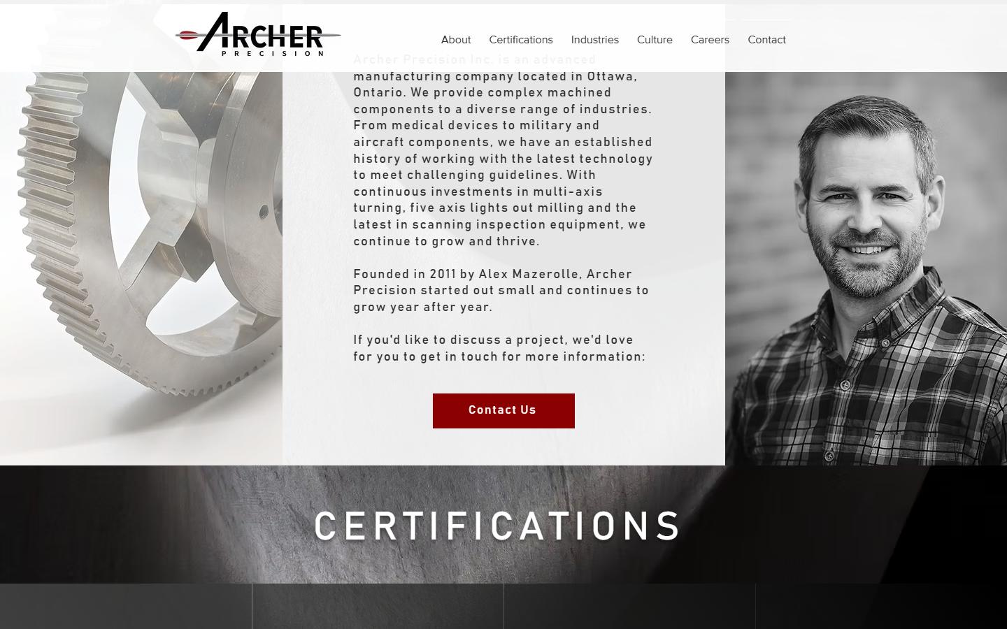Archer Precision Inc. homepage, CNC machining in Ottawa, ON