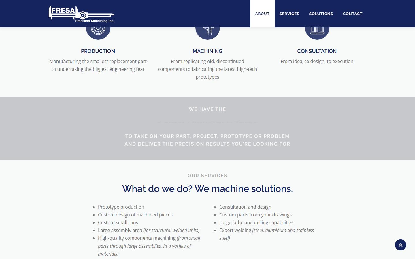 Fresa Precision Machining Inc. homepage, CNC machining in Nepean, ON