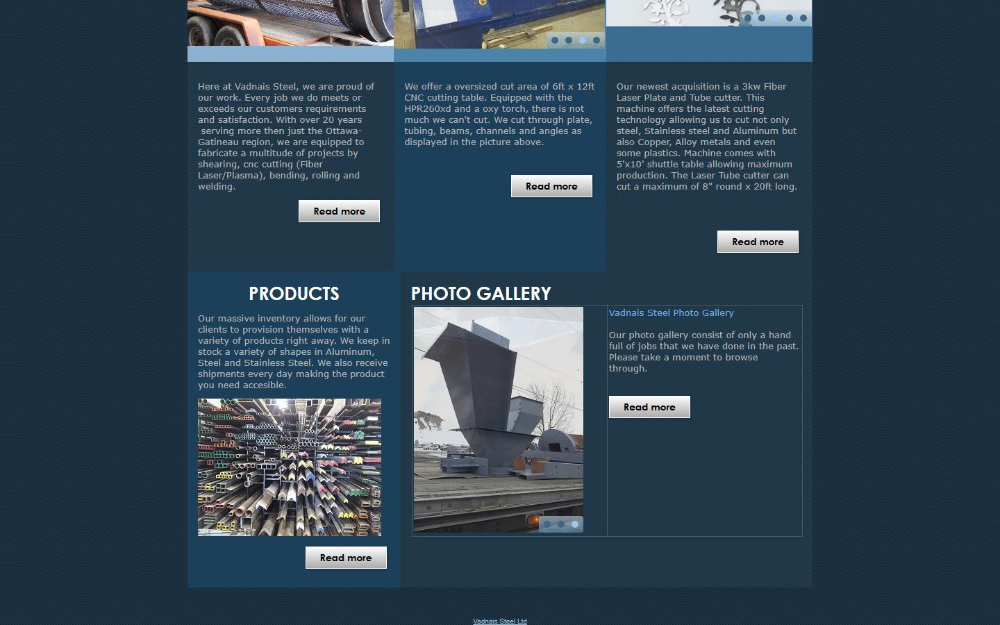 Vadnais Steel Ltd. homepage, CNC machining in Ottawa, ON
