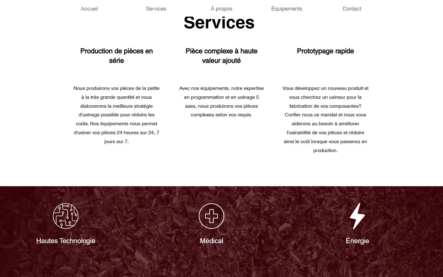 JNOV Usinage homepage, CNC machining in Quebec City, QC
