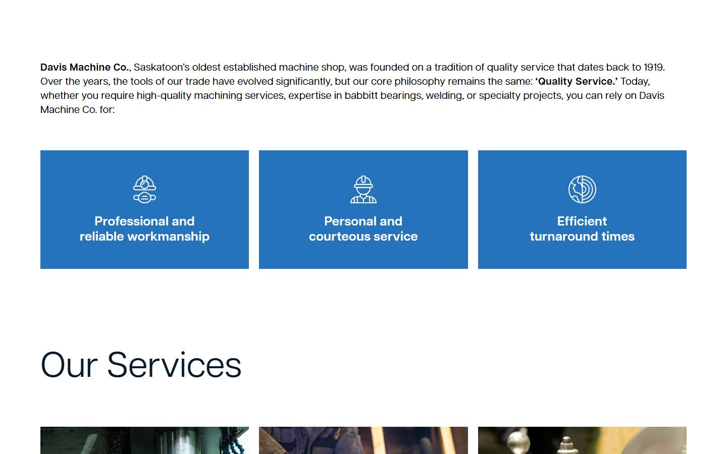 Davis Machine Co. homepage, CNC machining in Saskatoon, SK