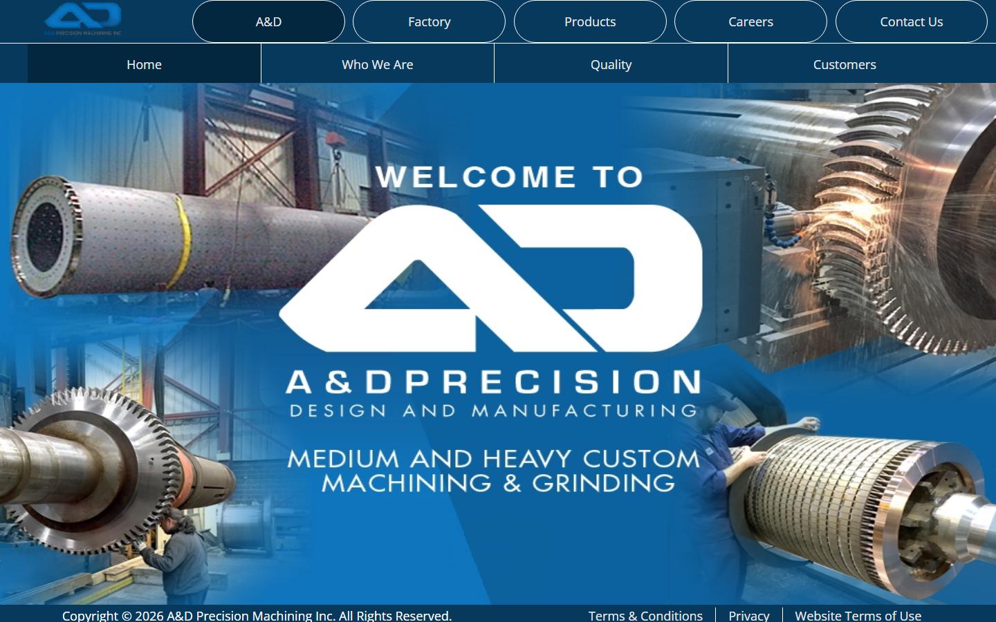 A&D Precision Machining Inc. homepage, CNC machining in Concord, ON