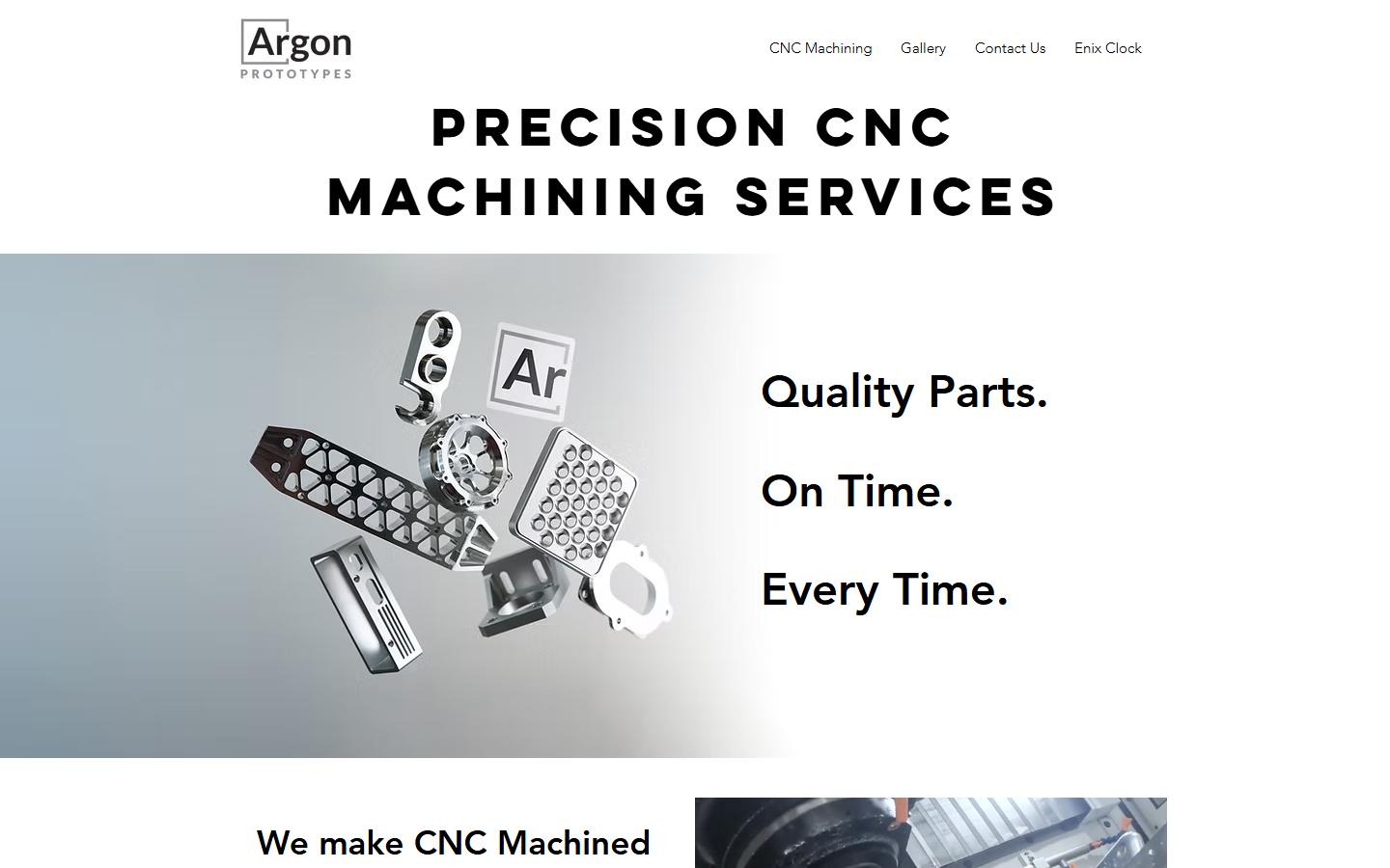 Argon Prototypes Inc. homepage, CNC machining in Toronto, ON