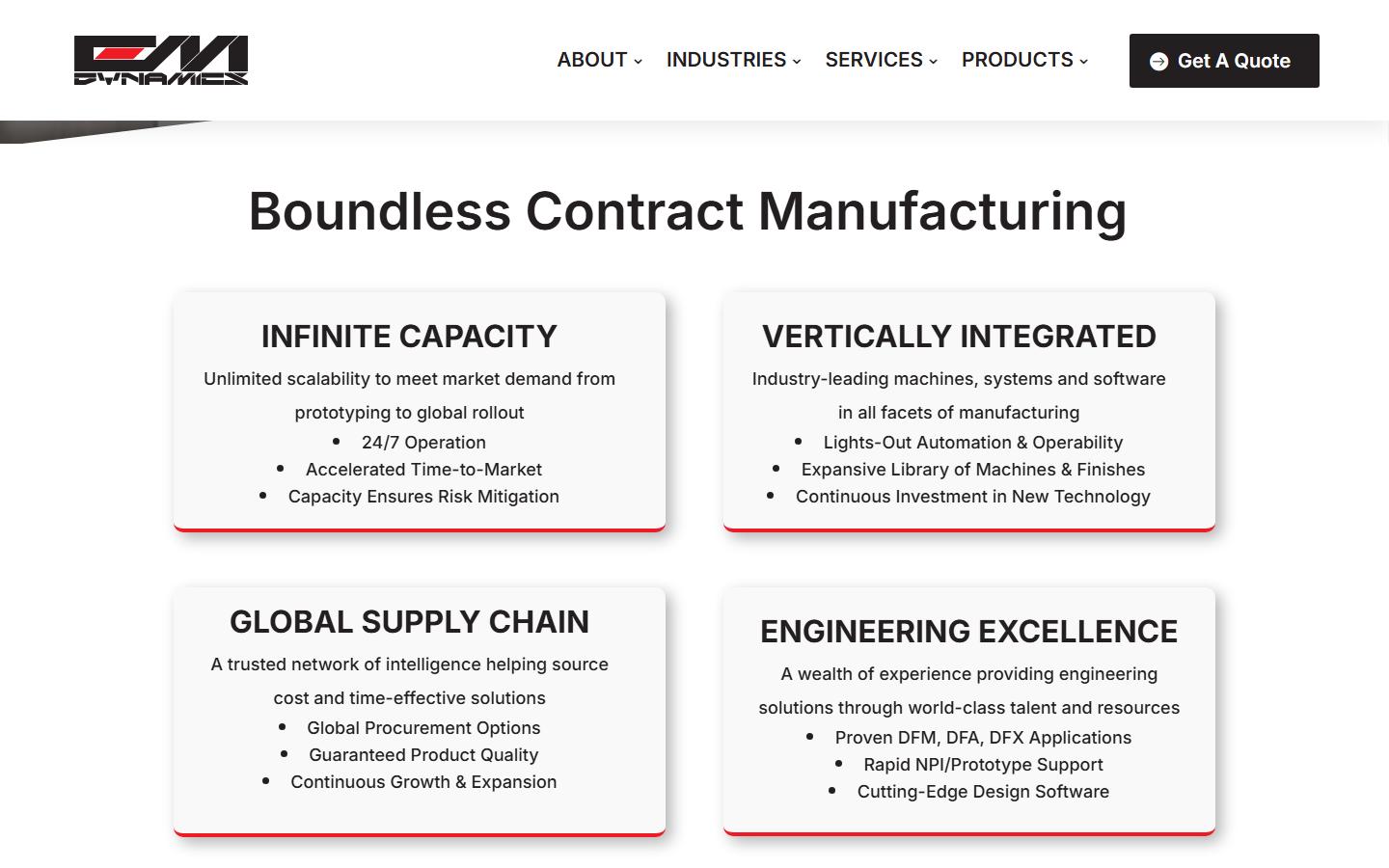 EM Dynamics homepage, CNC machining in Toronto, ON