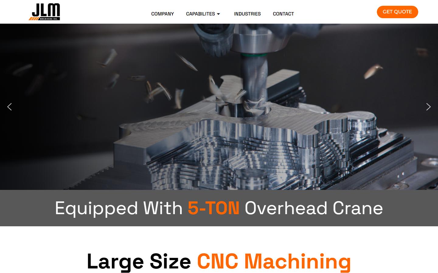 JLM Machining Inc. homepage, CNC machining in Mississauga, ON