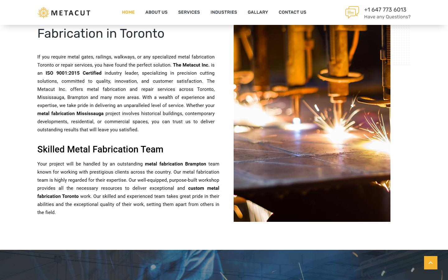 The Metacut Inc. homepage, CNC machining in Mississauga, ON