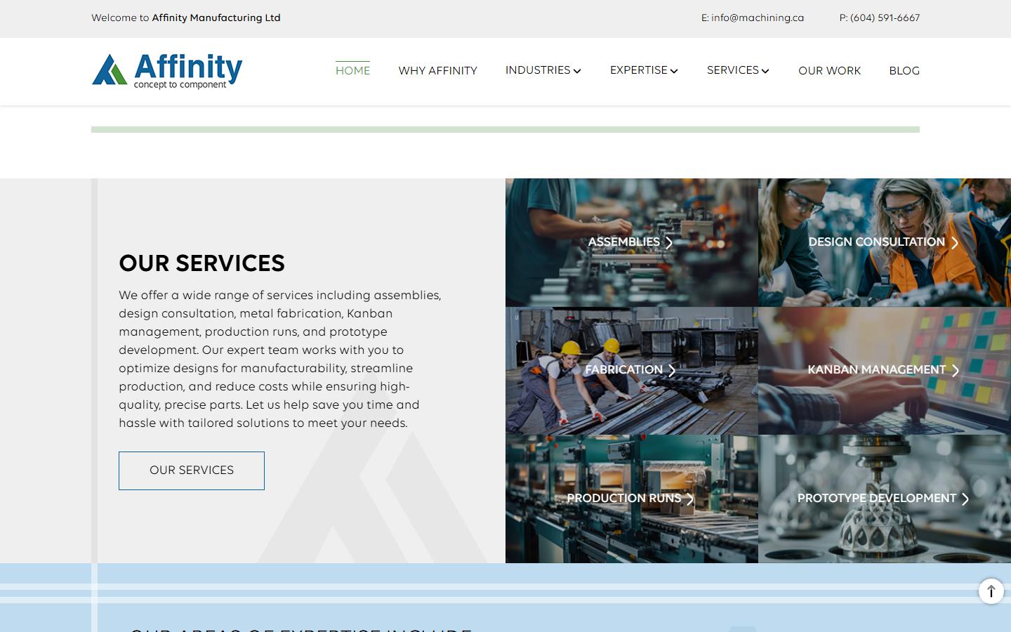 Affinity Manufacturing Ltd. homepage, CNC machining in Surrey, BC