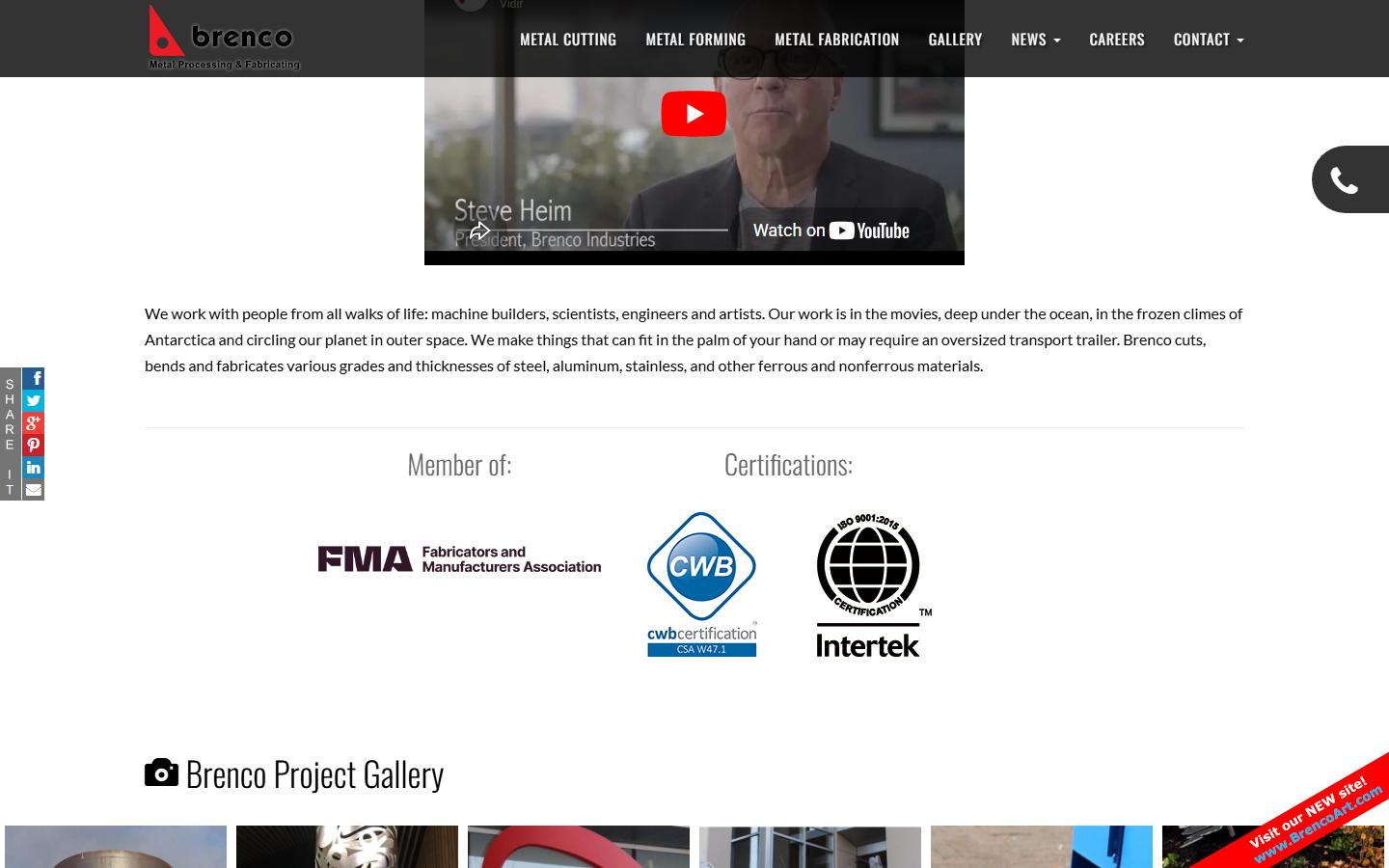 Brenco Industries Ltd. homepage, CNC machining in Delta, BC