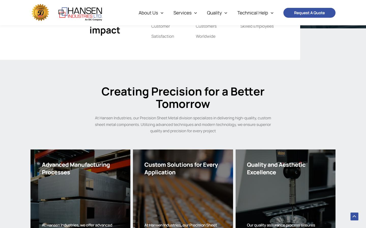 Hansen Industries Ltd. homepage, CNC machining in Richmond, BC
