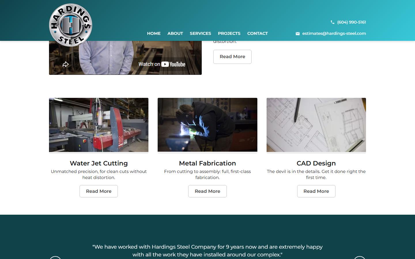 Hardings Steel Company Ltd. homepage, CNC machining in North Vancouver, BC