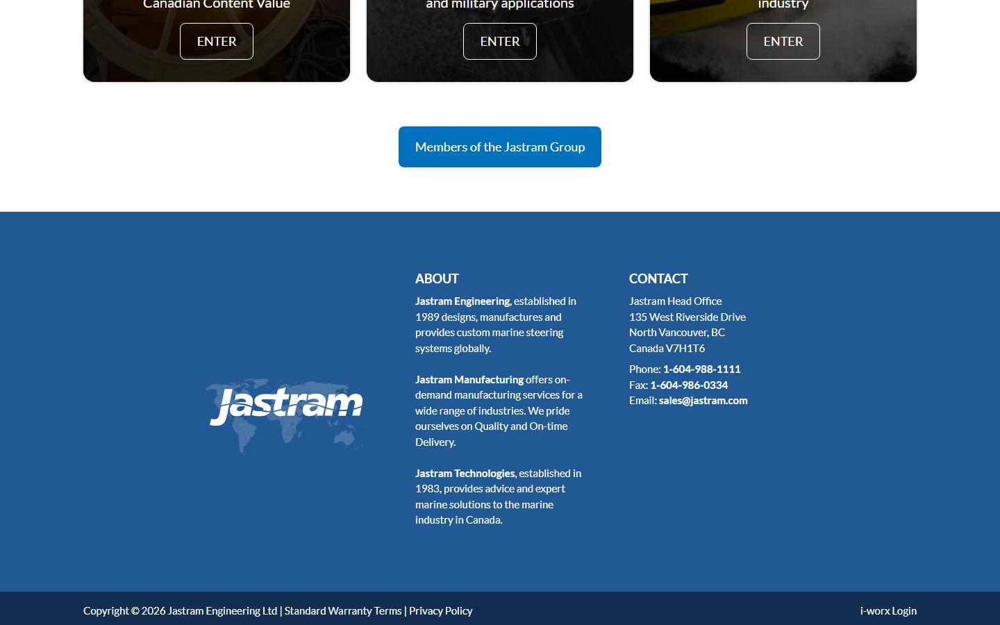 Jastram Manufacturing homepage, CNC machining in North Vancouver, BC