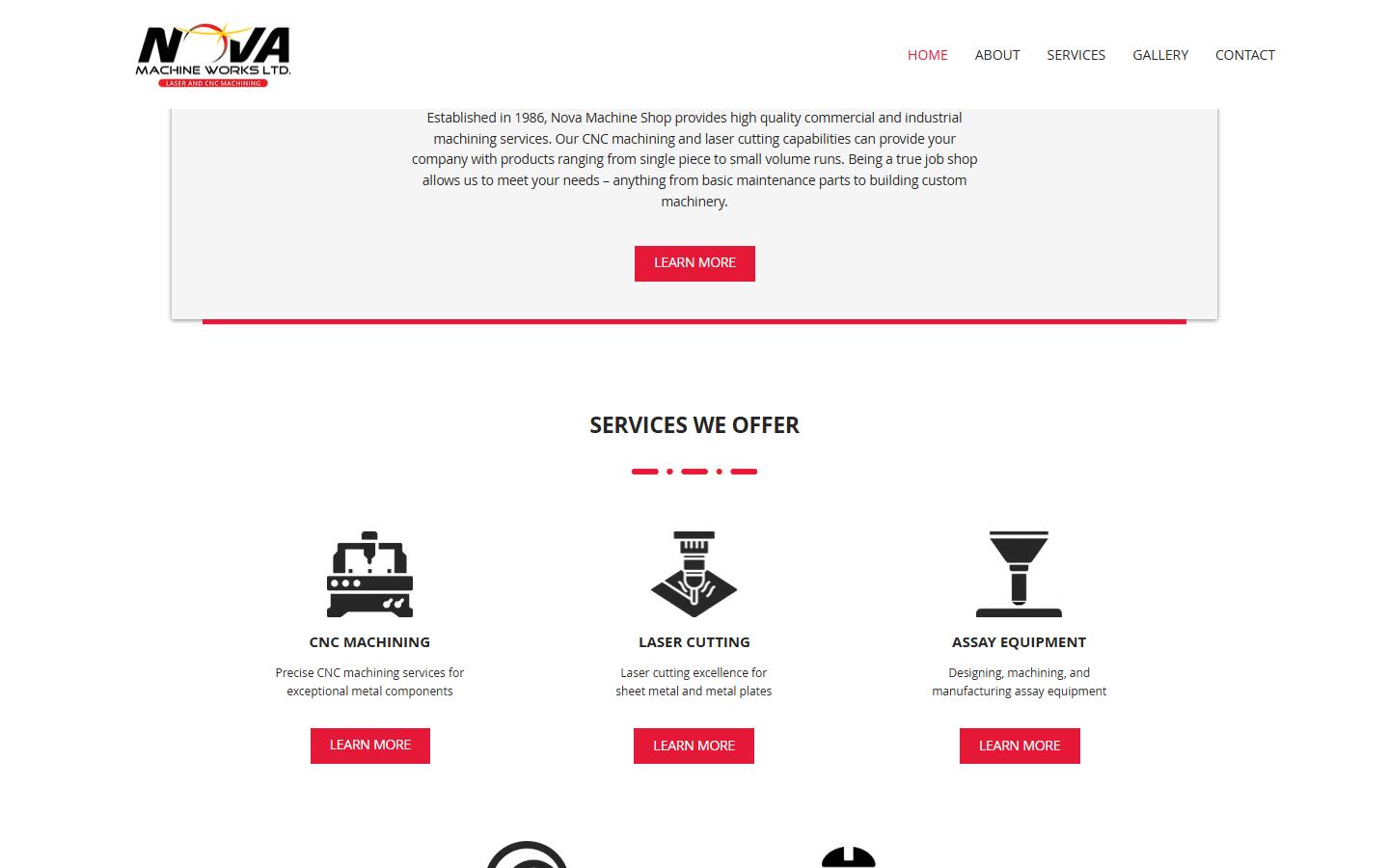 Nova Machine Works homepage, CNC machining in North Vancouver, BC