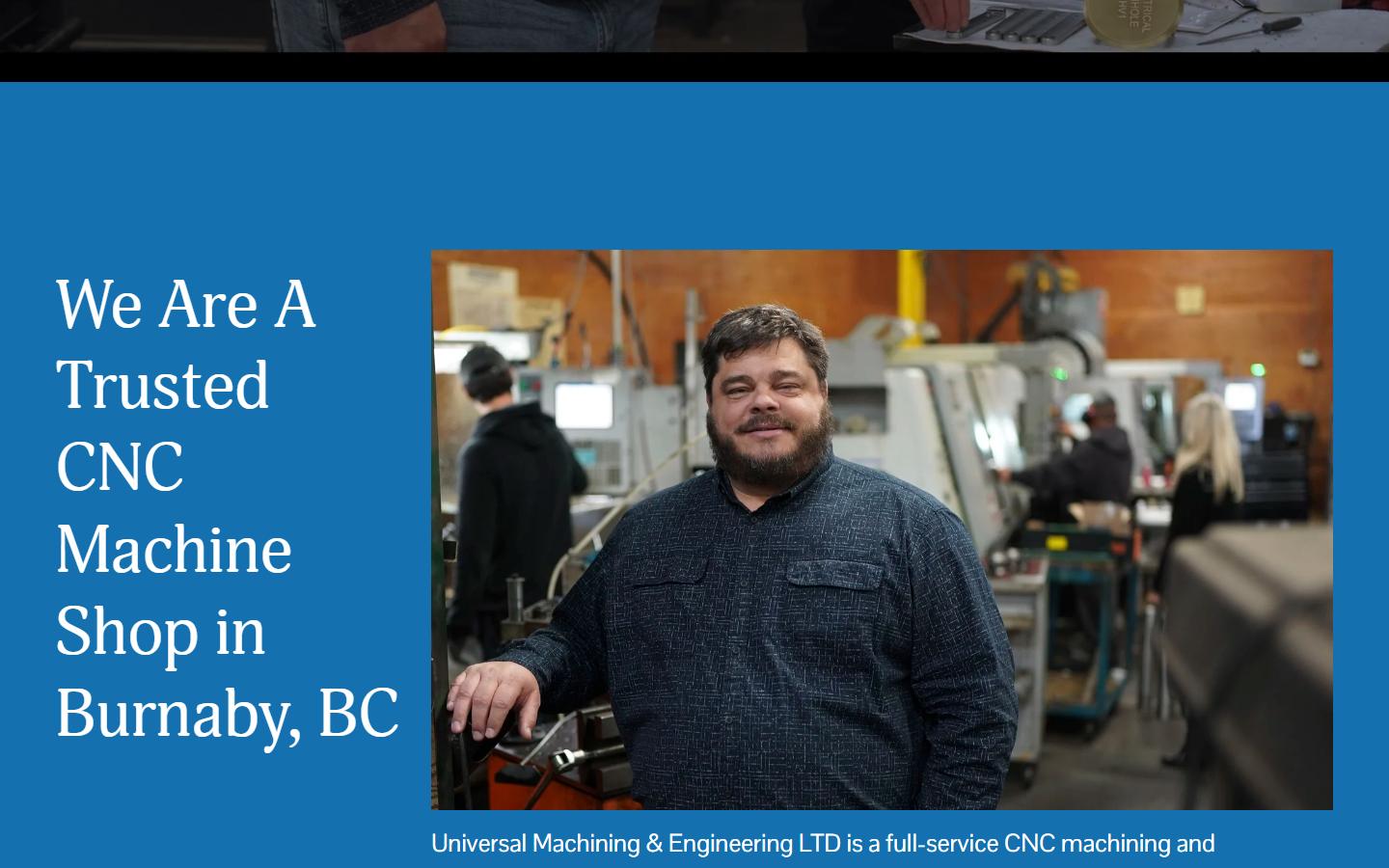 Universal Machining & Engineering Ltd. homepage, CNC machining in Burnaby, BC