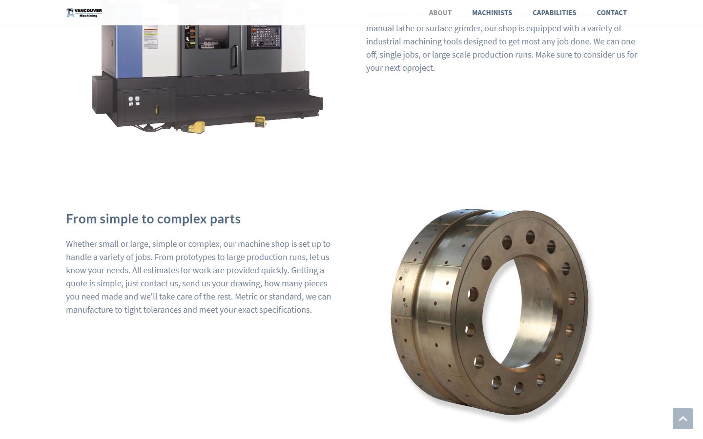 Vancouver Machine Shop homepage, CNC machining in Delta, BC