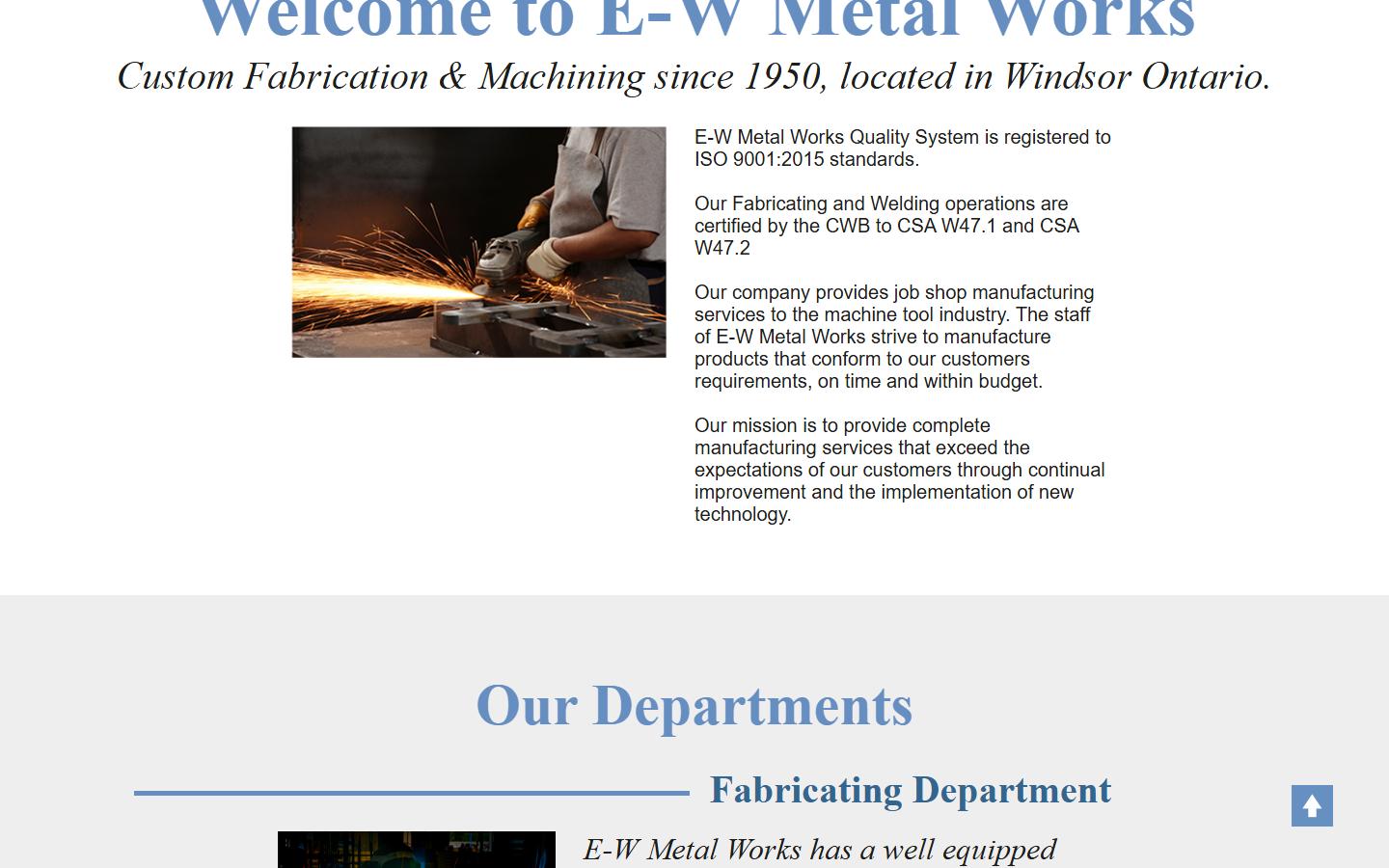 E-W Metal Works homepage, CNC machining in Windsor, ON