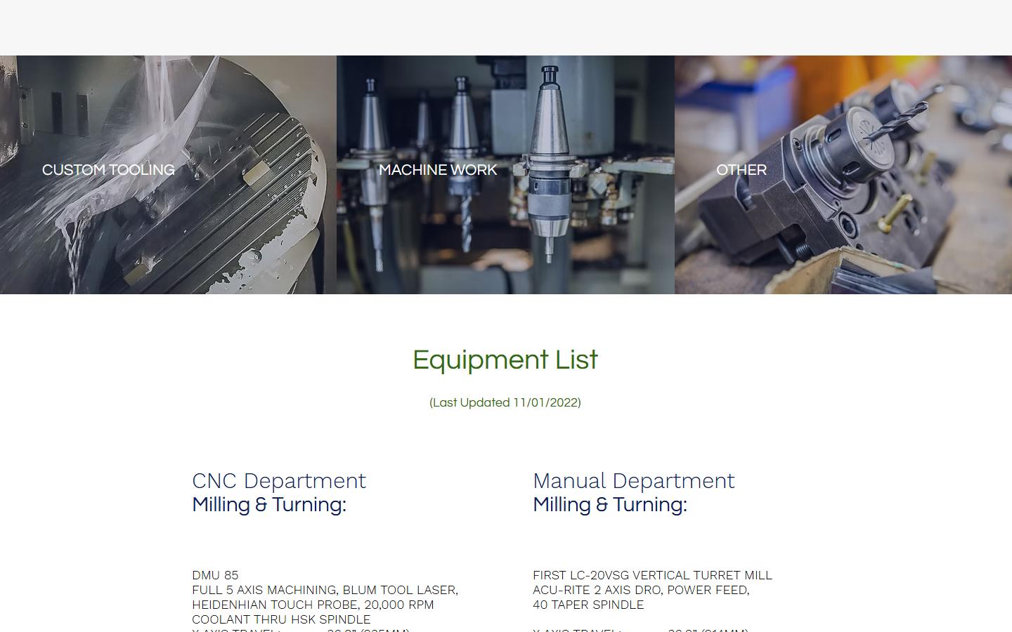 FiveX Machining Inc. homepage, CNC machining in Windsor, ON