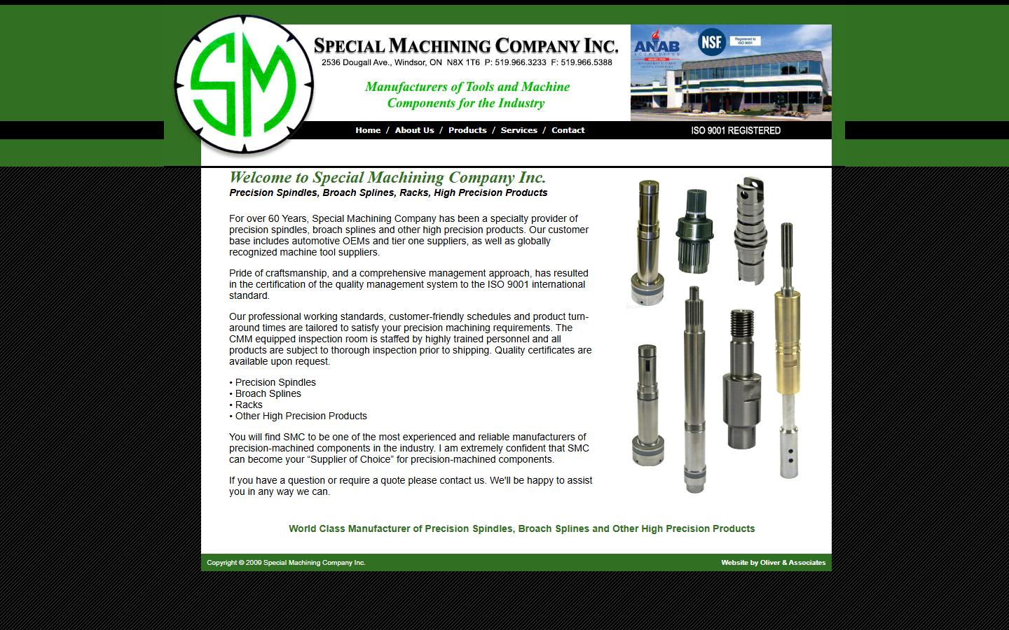 Special Machining Company Inc. homepage, CNC machining in Windsor, ON