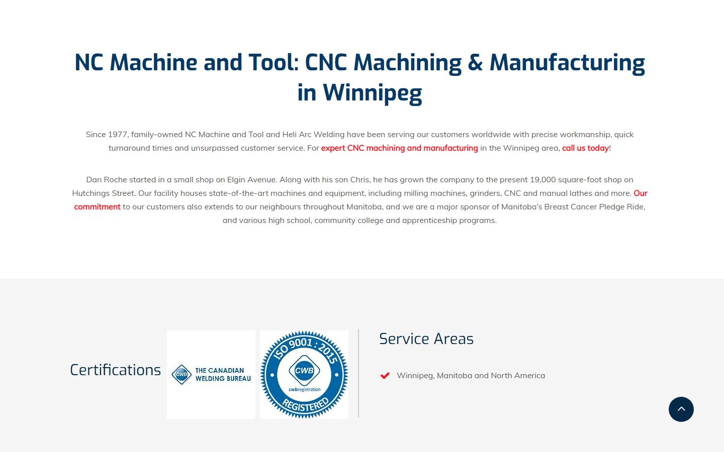 NC Machine and Tool homepage, CNC machining in Winnipeg, MB