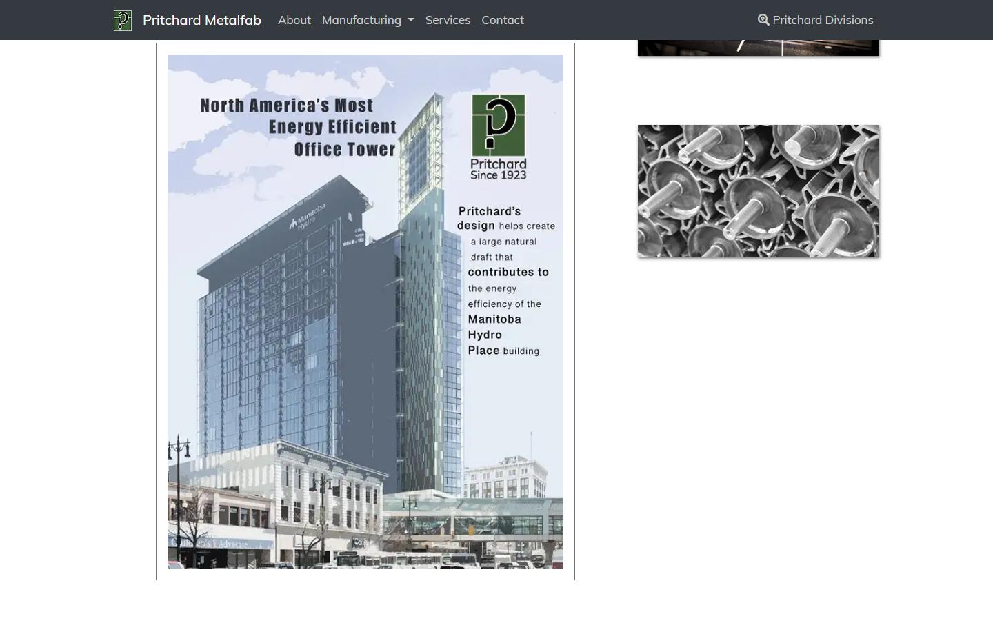 Pritchard Metalfab homepage, CNC machining in Winnipeg, MB